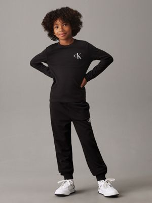 ck black kids' relaxed joggers for kids gender inclusive calvin klein jeans