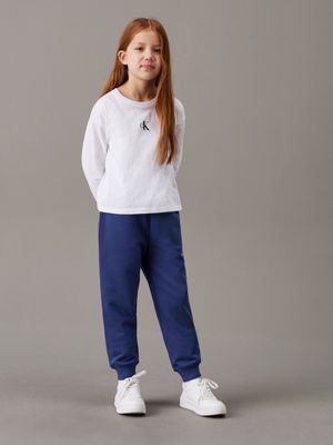 pigment blue kids' relaxed joggers for kids gender inclusive calvin klein jeans