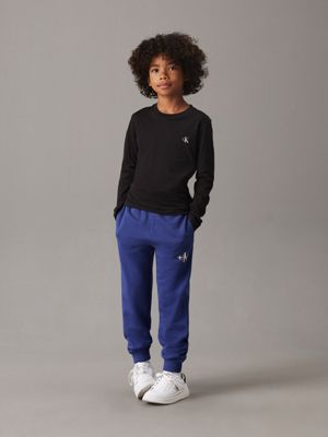 pigment blue kids' relaxed joggers for kids gender inclusive calvin klein jeans