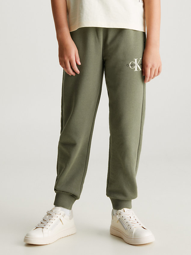 pantaloni da tuta taglio relaxed unisex green da kids unisex calvin klein jeans