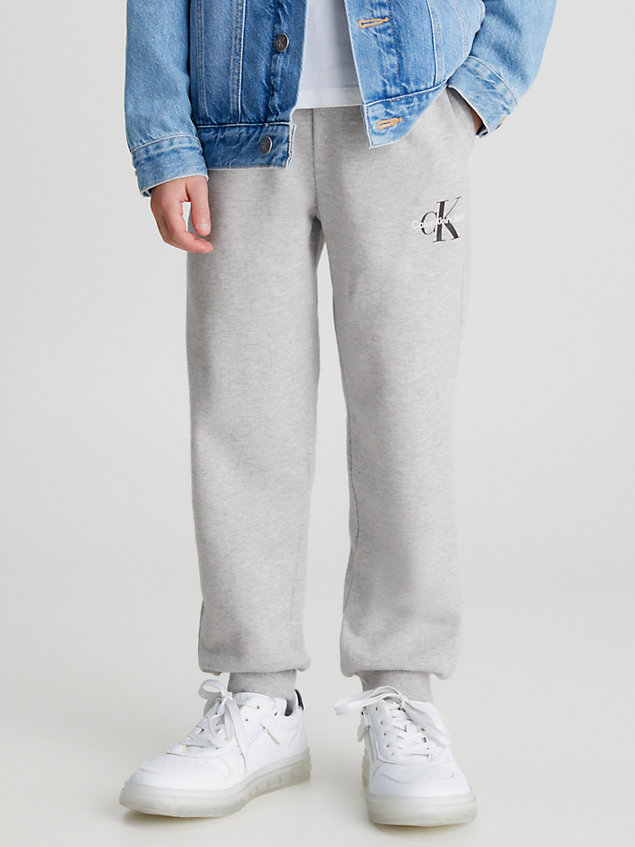 grey unisex relaxed joggers for kids unisex calvin klein jeans