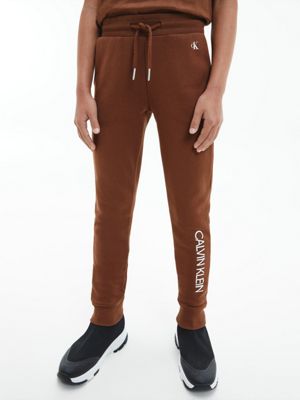 MILK CHOCOLATE Schmale Unisex-Jogginghose für kids unisex CALVIN KLEIN JEANS