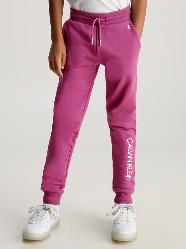pantalon de jogging slim unisexe purple pour kids unisex calvin klein jeans