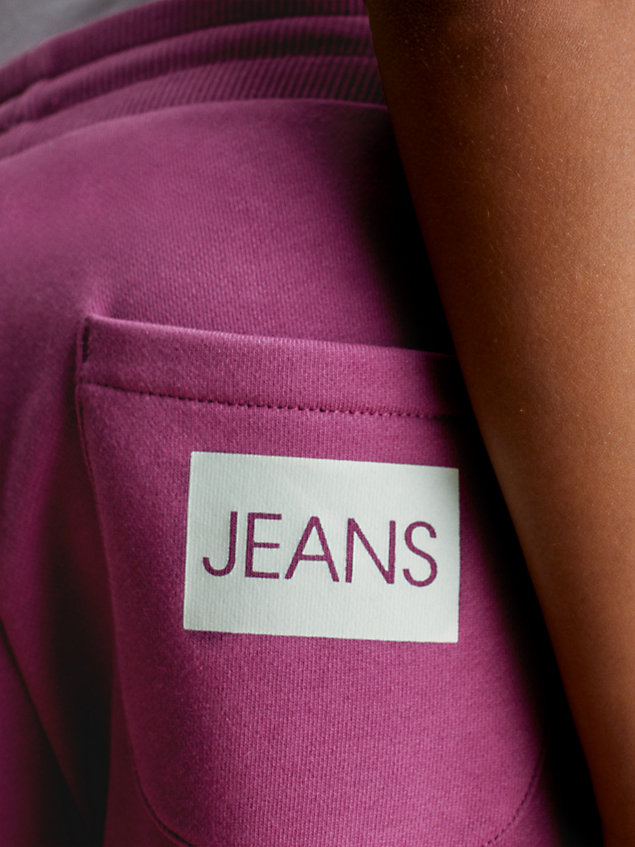 purple unisex slim joggingbroek voor kids unisex - calvin klein jeans