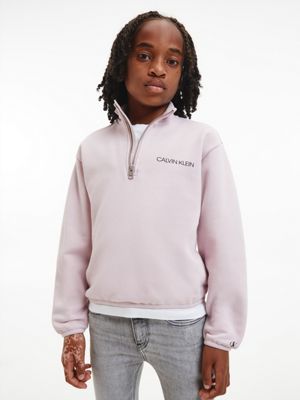 HAWAII ORCHID Unisex Relaxed Zip Neck Sweatshirt for kids unisex CALVIN KLEIN JEANS