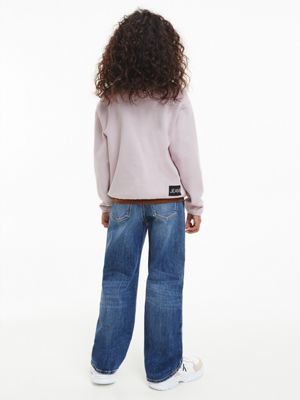HAWAII ORCHID Unisex Relaxed Zip Neck Sweatshirt for kids unisex CALVIN KLEIN JEANS