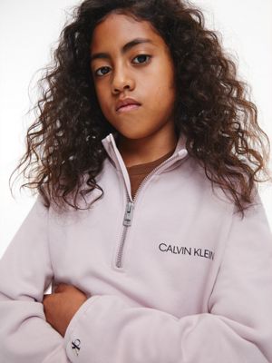 HAWAII ORCHID Unisex Relaxed Zip Neck Sweatshirt for kids unisex CALVIN KLEIN JEANS