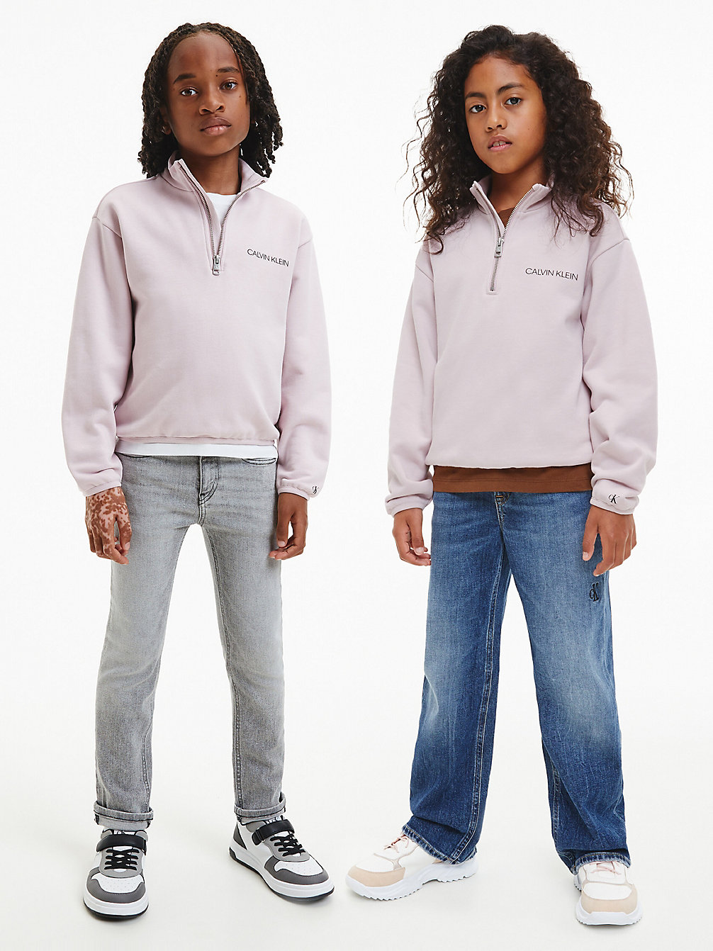 HAWAII ORCHID Unisex Relaxed Zip Neck Sweatshirt undefined kids unisex Calvin Klein