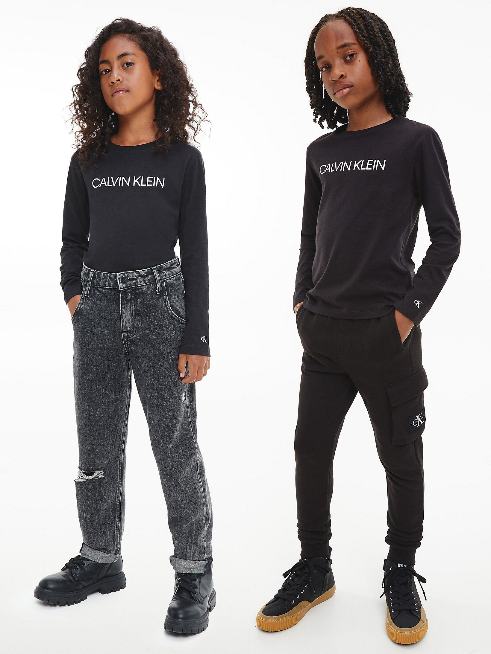 CK Black Unisex Long Sleeve T-Shirt undefined kids unisex Calvin Klein