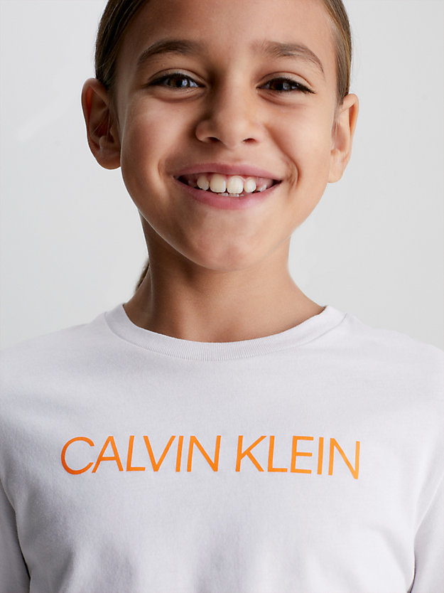 GHOST GREY Kids Organic Cotton Logo T-shirt for kids unisex CALVIN KLEIN JEANS