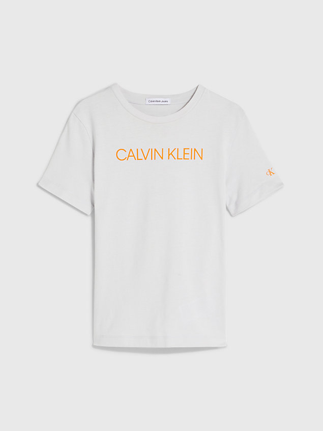 grey kids organic cotton logo t-shirt for kids unisex calvin klein jeans