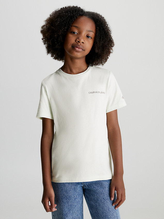 camiseta unisex de algodón green de kids unisex calvin klein jeans