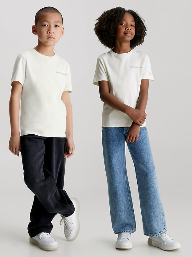 canary green unisex cotton t-shirt for kids unisex calvin klein jeans