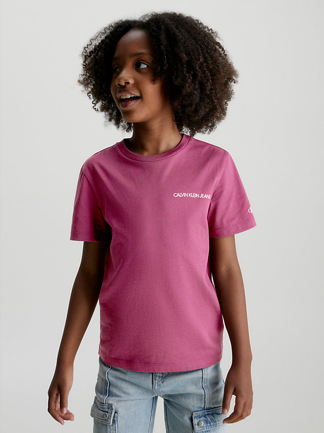 purple unisex-t-shirt aus baumwolle für kids unisex - calvin klein jeans
