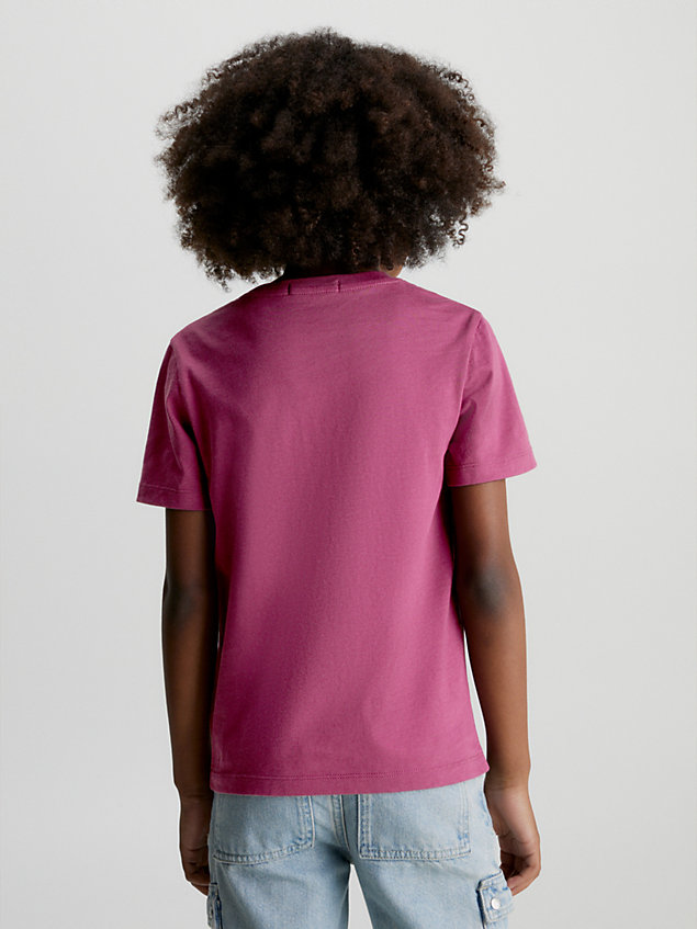 t-shirt unisexe en coton purple pour kids unisex calvin klein jeans