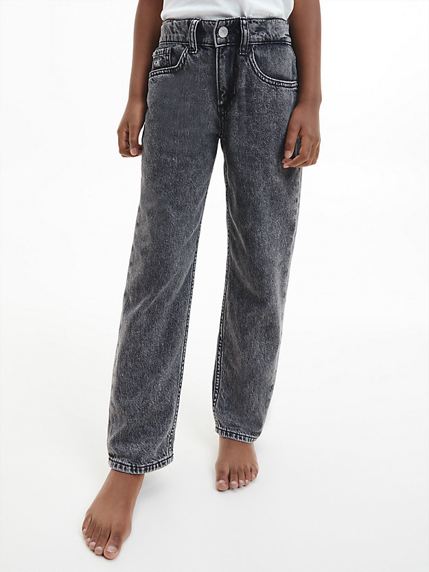 STONE GREY WASH Unisex Mid Rise Straight Jeans für kids unisex CALVIN KLEIN JEANS
