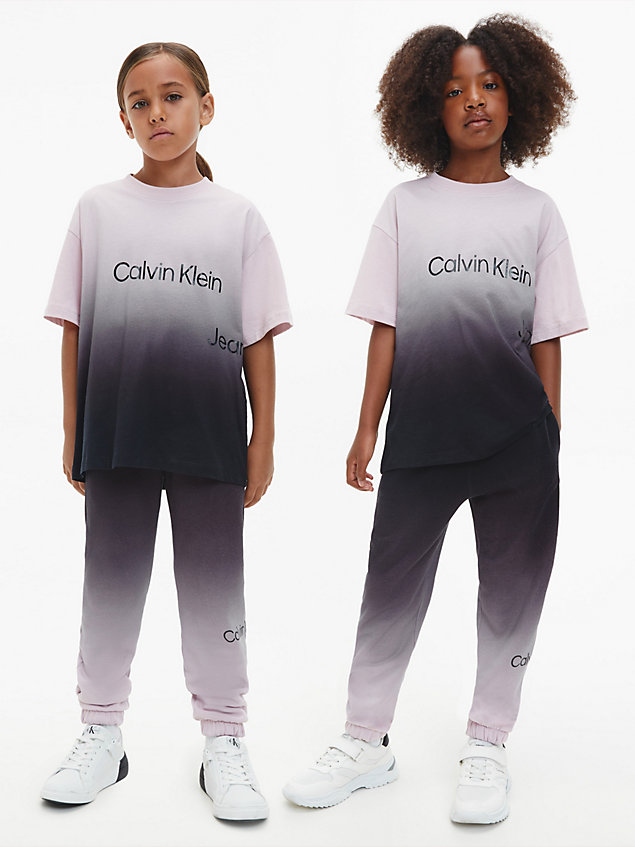 black unisex gradient effect joggers for kids unisex calvin klein jeans