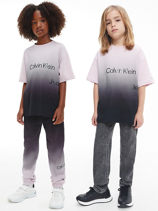 Gradient Aop Black To Pink Unisex Ombre Logo T-Shirt undefined kids unisex Calvin Klein