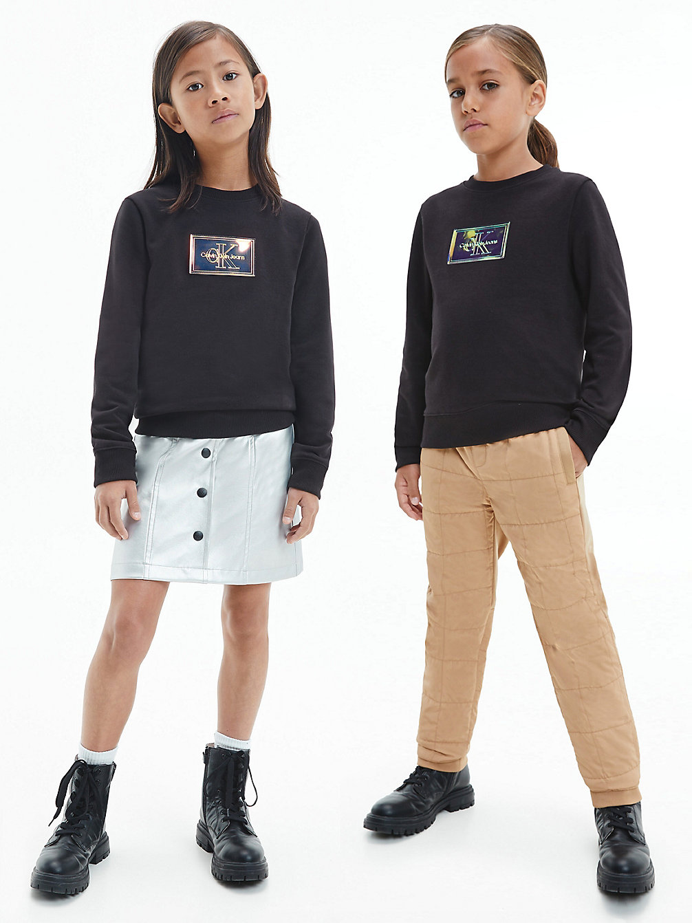 CK BLACK Unisex Iridescent Badge Sweatshirt undefined kids unisex Calvin Klein