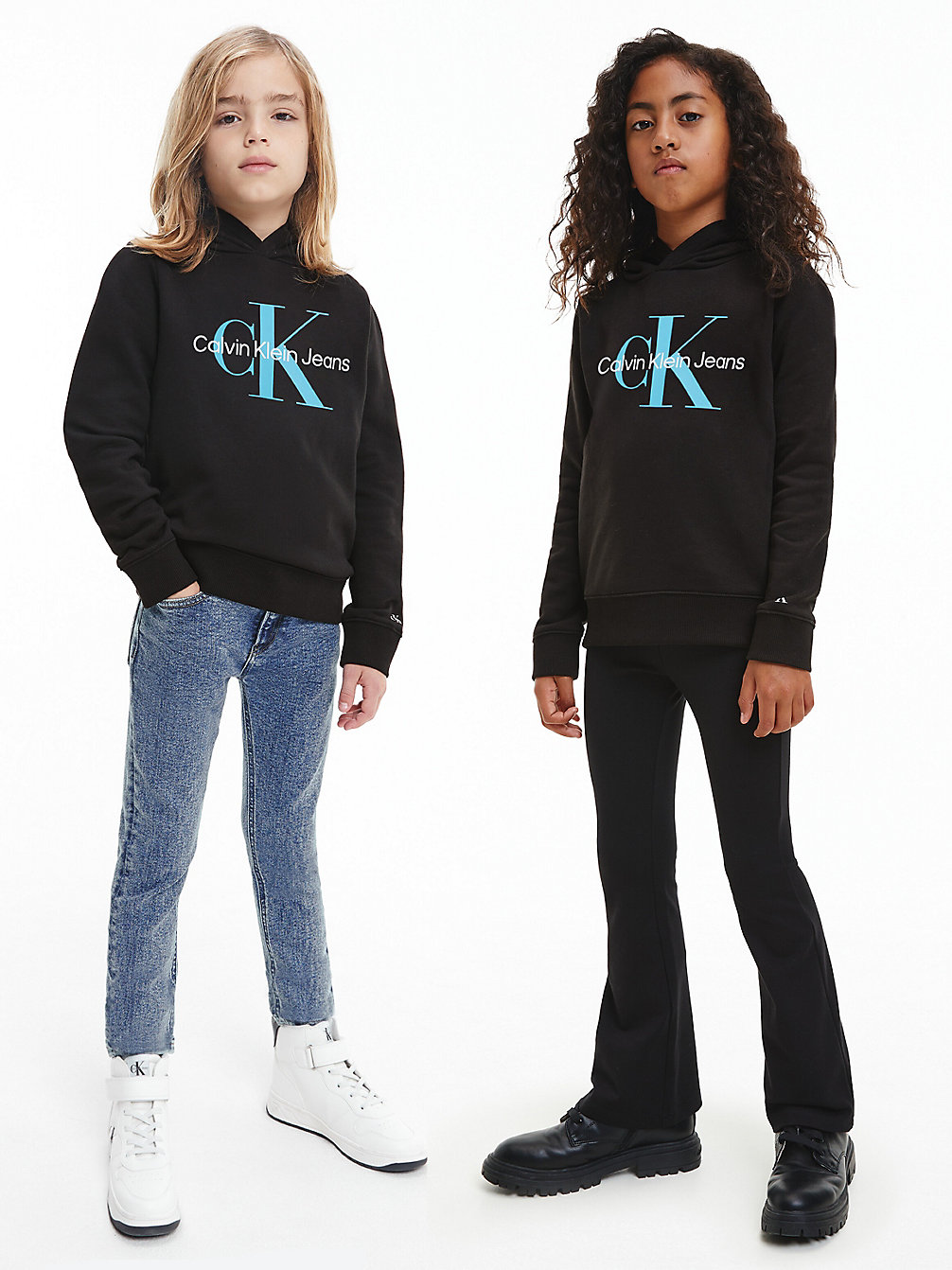 CK BLACK Unisex Hoodie Met Logo undefined kids unisex Calvin Klein