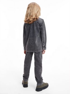 STONE GREY WASH Sobrecamisa vaquera unisex de kids unisex CALVIN KLEIN JEANS