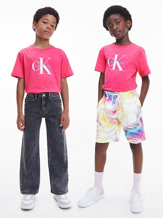 Pink Flambe Unisex Monogram T-Shirt - Pride undefined kids unisex Calvin Klein