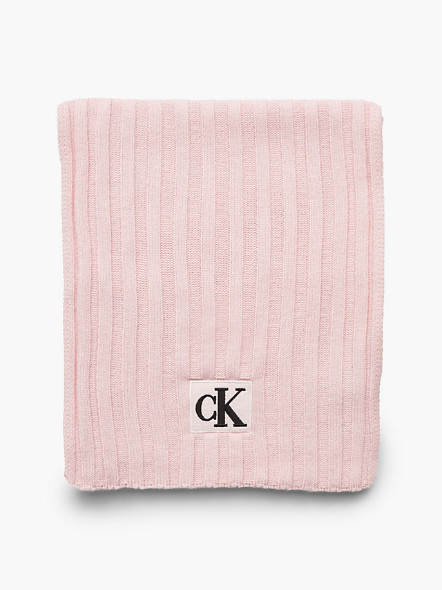 Pink Blush Unisex Ribbed Scarf undefined kids unisex Calvin Klein