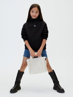 beige plüsch-shopper für kinder für gender-inclusive kinder - calvin klein jeans