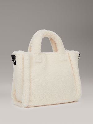 whitecap gray kids' teddy tote bag for kids gender inclusive calvin klein jeans
