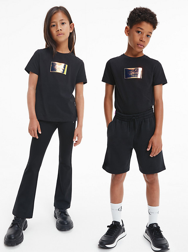 CK Black Unisex Iridescent Logo T-Shirt undefined kids unisex Calvin Klein