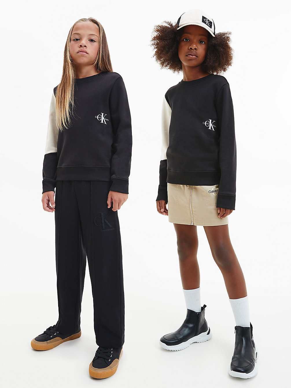 CK BLACK Unisex Sweatshirt Im Blockfarben-Design undefined kids unisex Calvin Klein