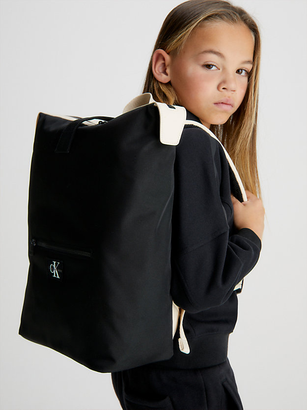 CK BLACK Unisex Roll Top Backpack for kids unisex CALVIN KLEIN JEANS
