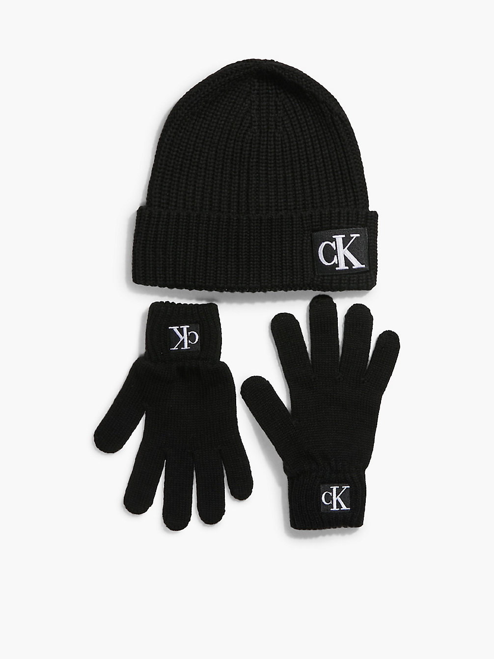 CK BLACK Unisex Set Aus Handschuhen Und Mütze undefined kids unisex Calvin Klein