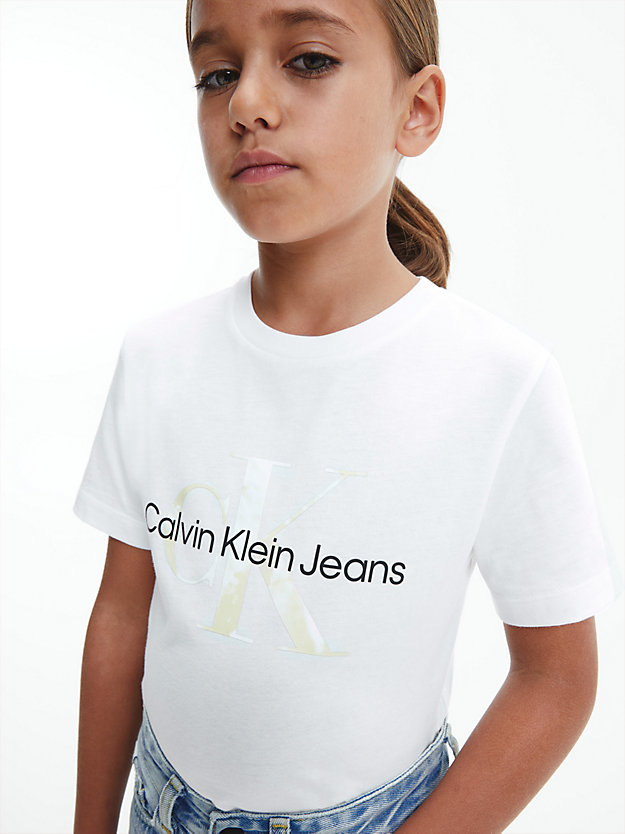 BRIGHT WHITE Camiseta unisex con logo de kids unisex CALVIN KLEIN JEANS