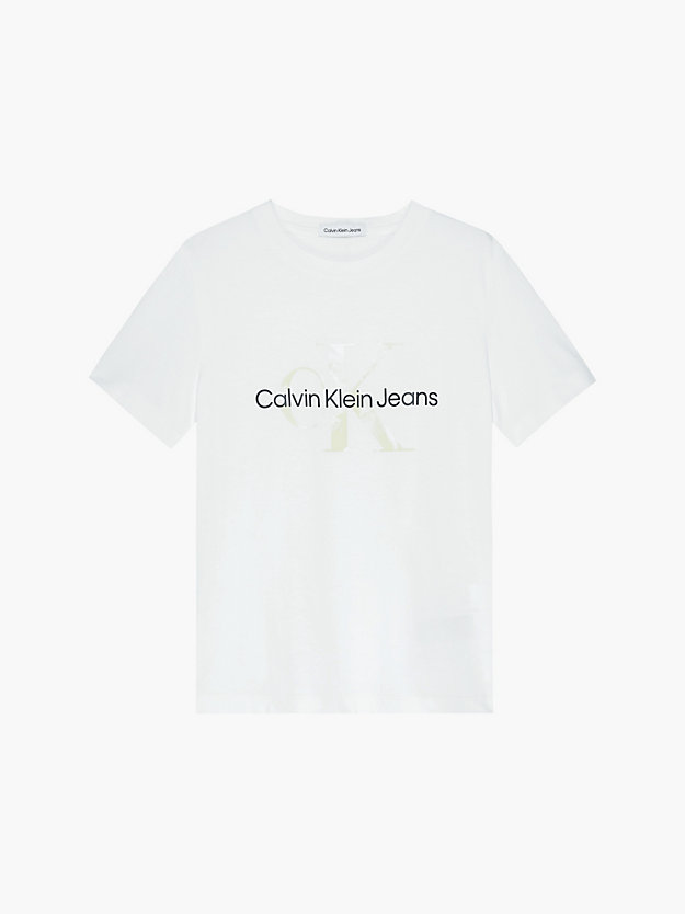 camiseta unisex con logo bright white de kids unisex calvin klein jeans