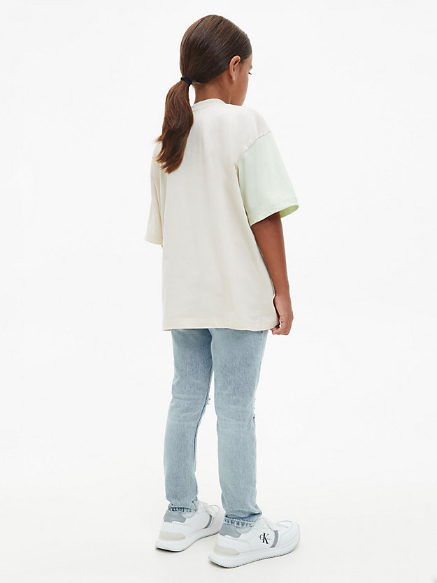 muslin unisex oversized colourblock t-shirt for kids unisex calvin klein jeans
