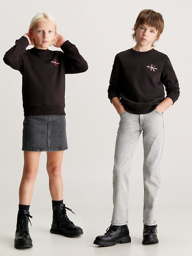 black sweatshirt voor kinderen voor kids unisex - calvin klein jeans