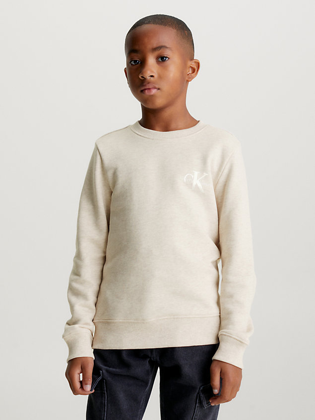 brown unisex sweatshirt for kids unisex calvin klein jeans