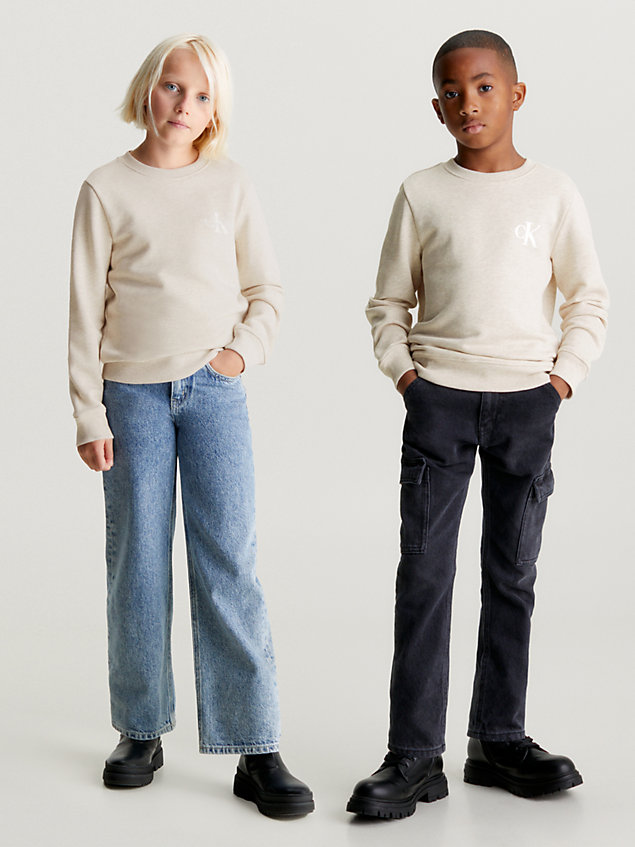 brown dziecięca bluza dla dzieci unisex - calvin klein jeans