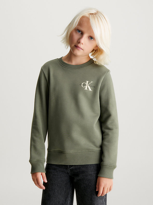 green unisex sweatshirt for kids unisex calvin klein jeans