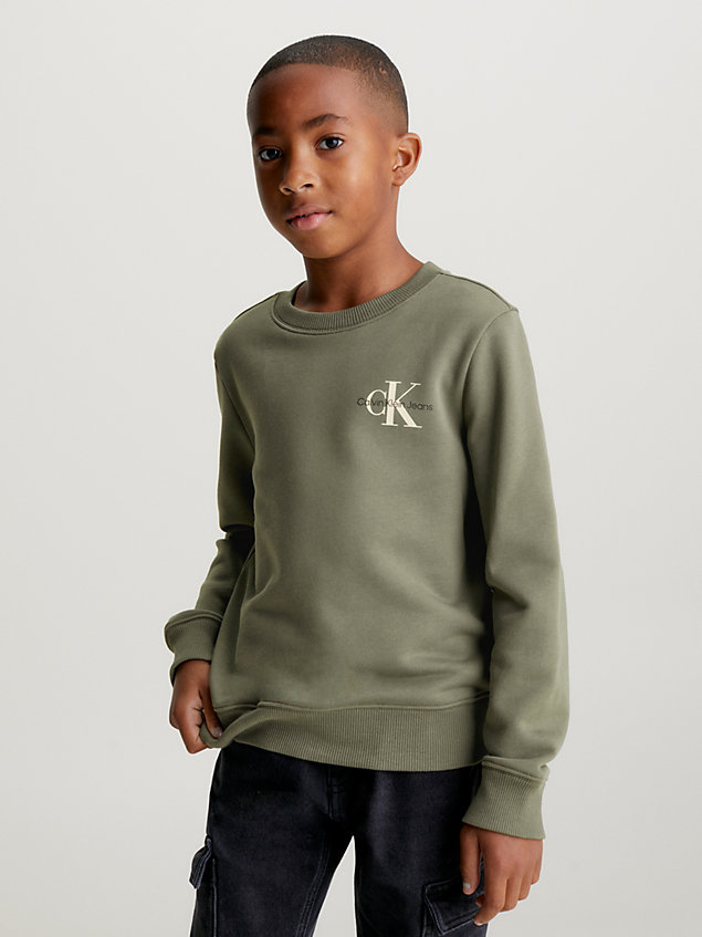green unisex sweatshirt für kids unisex - calvin klein jeans