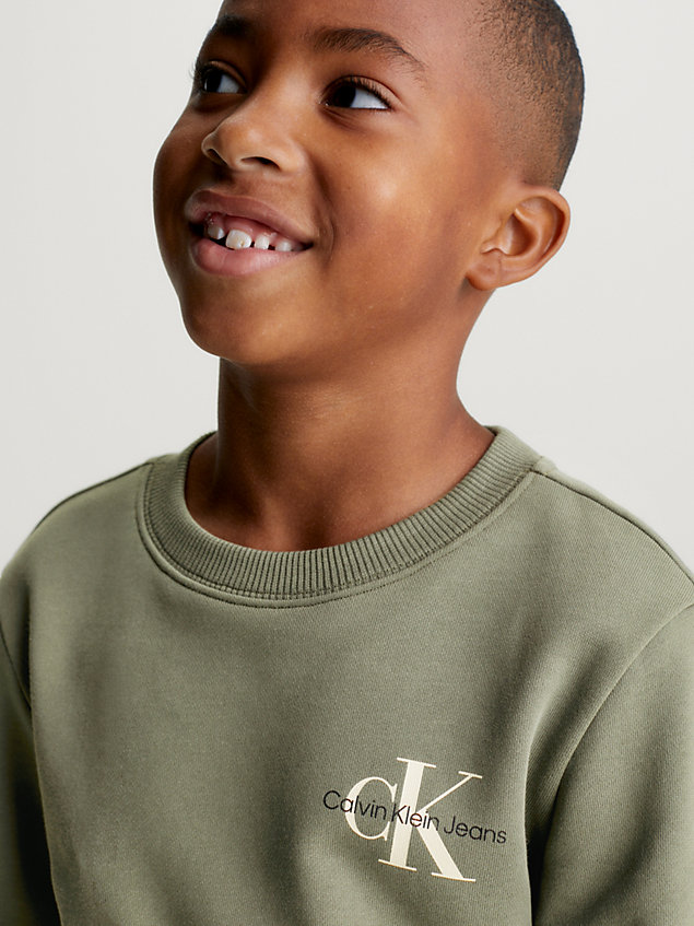 green unisex sweatshirt für kids unisex - calvin klein jeans