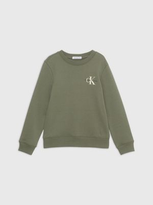 green unisex sweatshirt for kids unisex calvin klein jeans