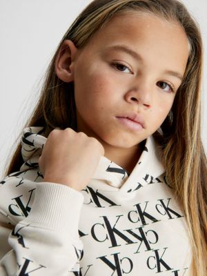 Maken Groene achtergrond Pittig Hoodie met logo voor kinderen Calvin Klein® | IU0IU004040IO