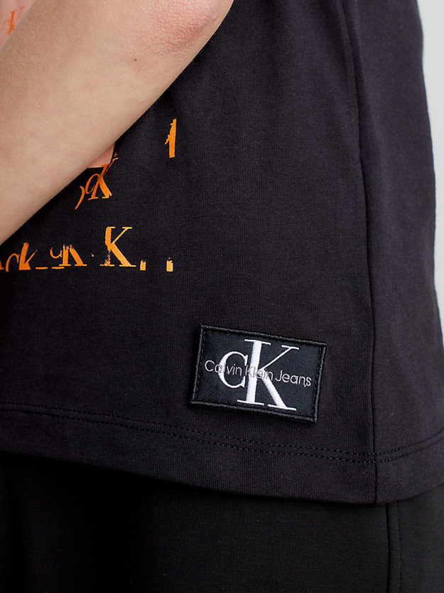 CK BLACK Kids Organic Cotton Logo T-shirt for kids unisex CALVIN KLEIN JEANS