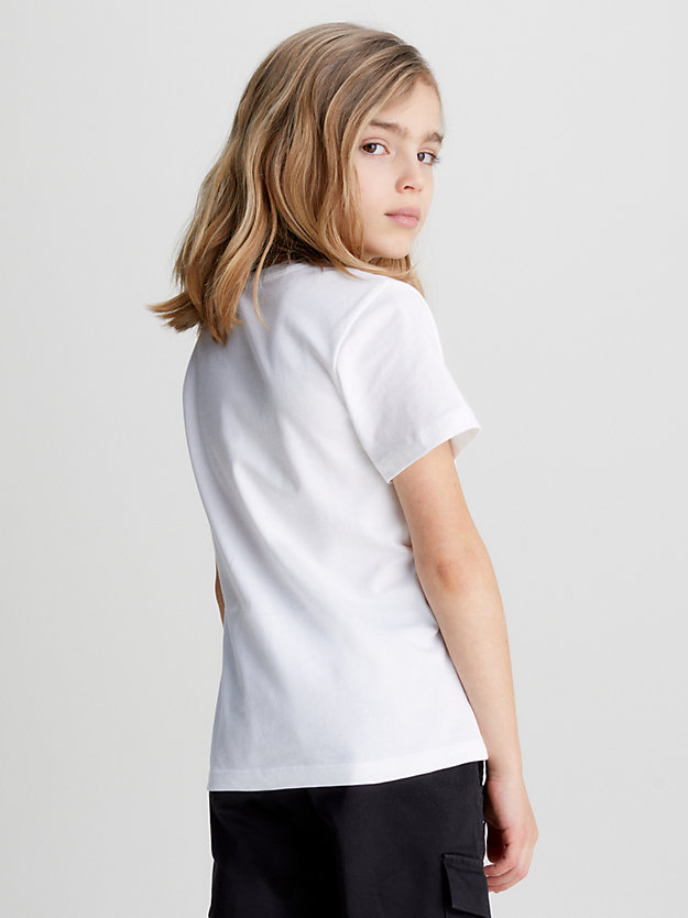 BRIGHT WHITE Kids Organic Cotton Logo T-shirt for kids unisex CALVIN KLEIN JEANS