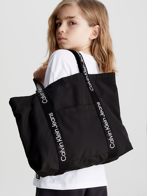 CK BLACK Kids Logo Shopper Bag for kids unisex CALVIN KLEIN JEANS