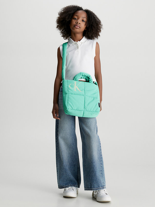 green kids puffer crossbody bag for kids unisex calvin klein jeans