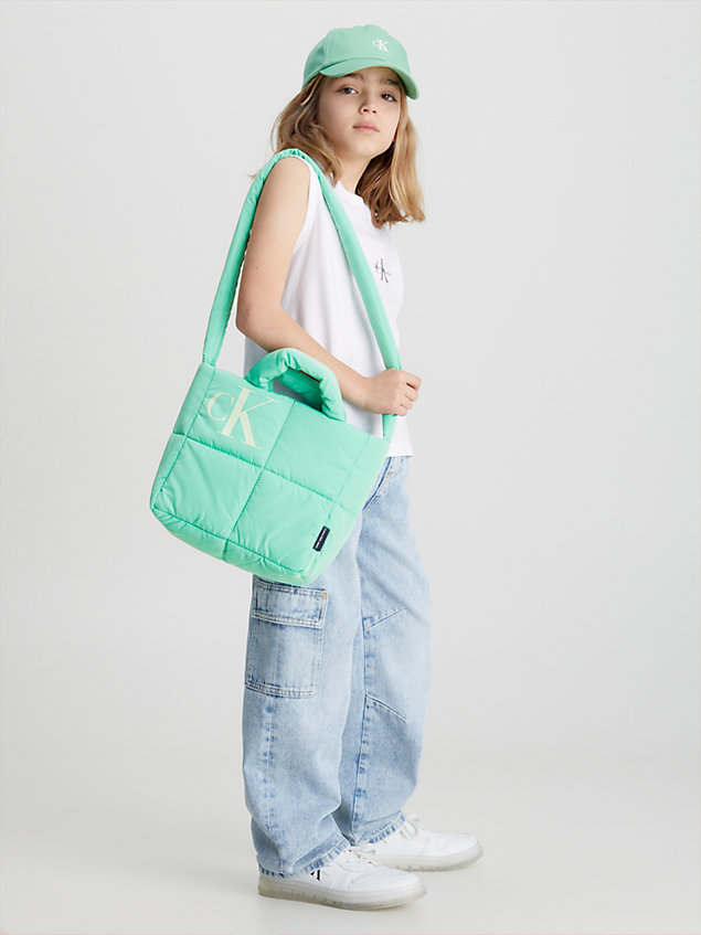 green crossbody bag mit gestepptem design für kinder für kids unisex - calvin klein jeans