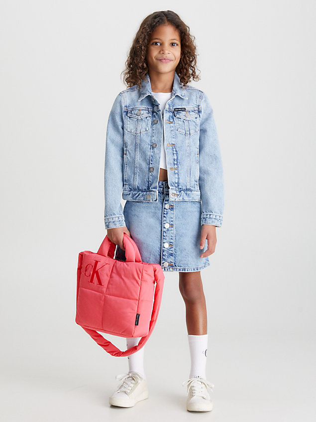 pink kids puffer crossbody bag for kids unisex calvin klein jeans